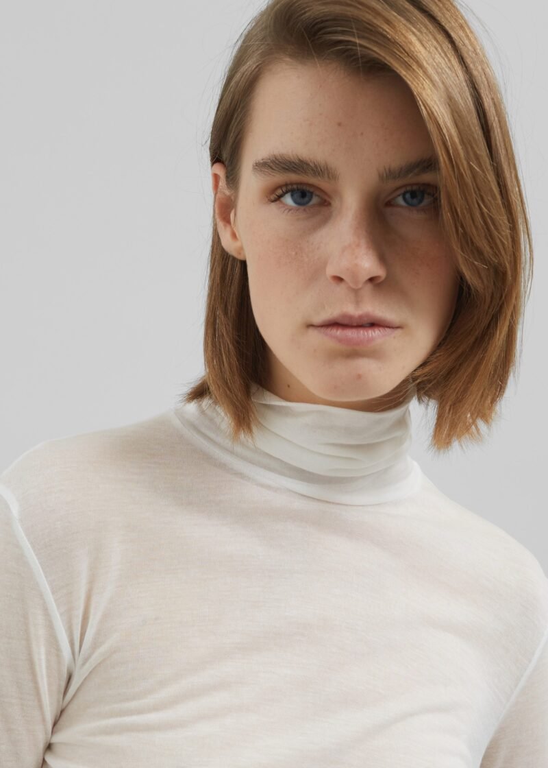 Sheer Turtleneck - White - Image 2