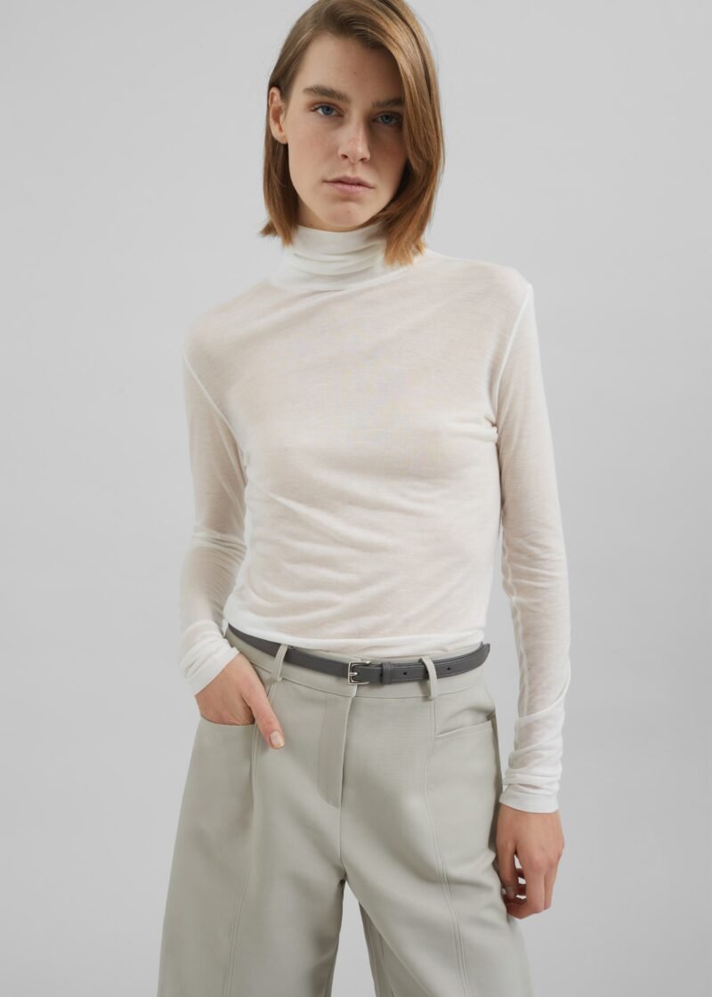 Sheer Turtleneck - White - Image 3