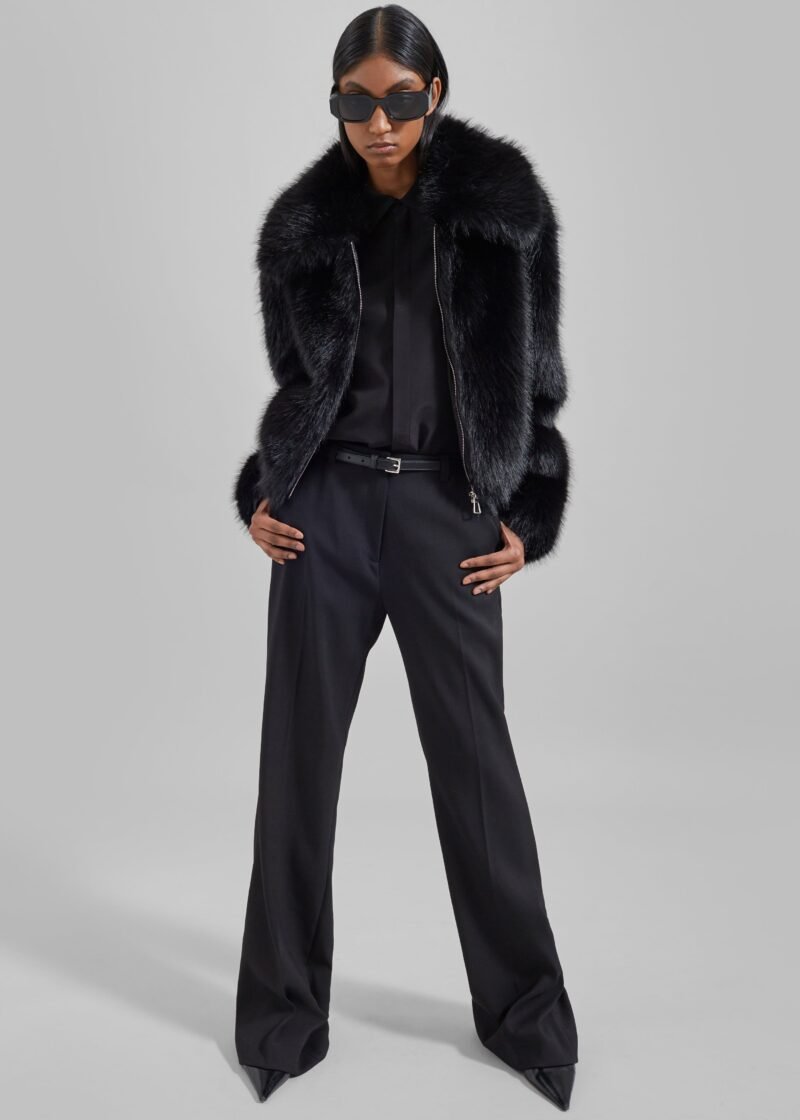 Faux Fur Jacket - Black