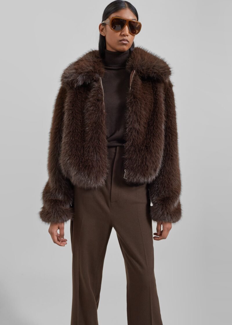 Faux Fur Jacket - Brown - Image 8