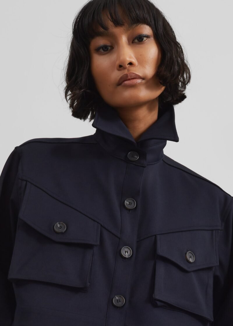 Cropped Jacket - Navy - Image 5