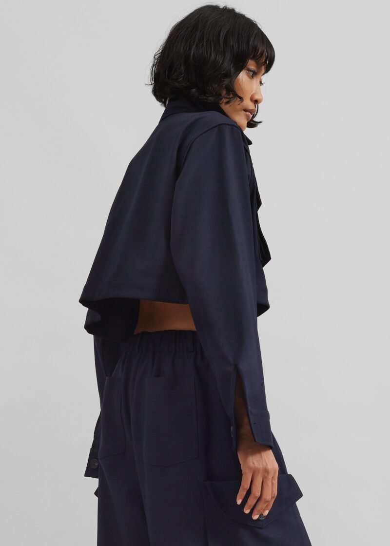 Cropped Jacket - Navy - Image 7