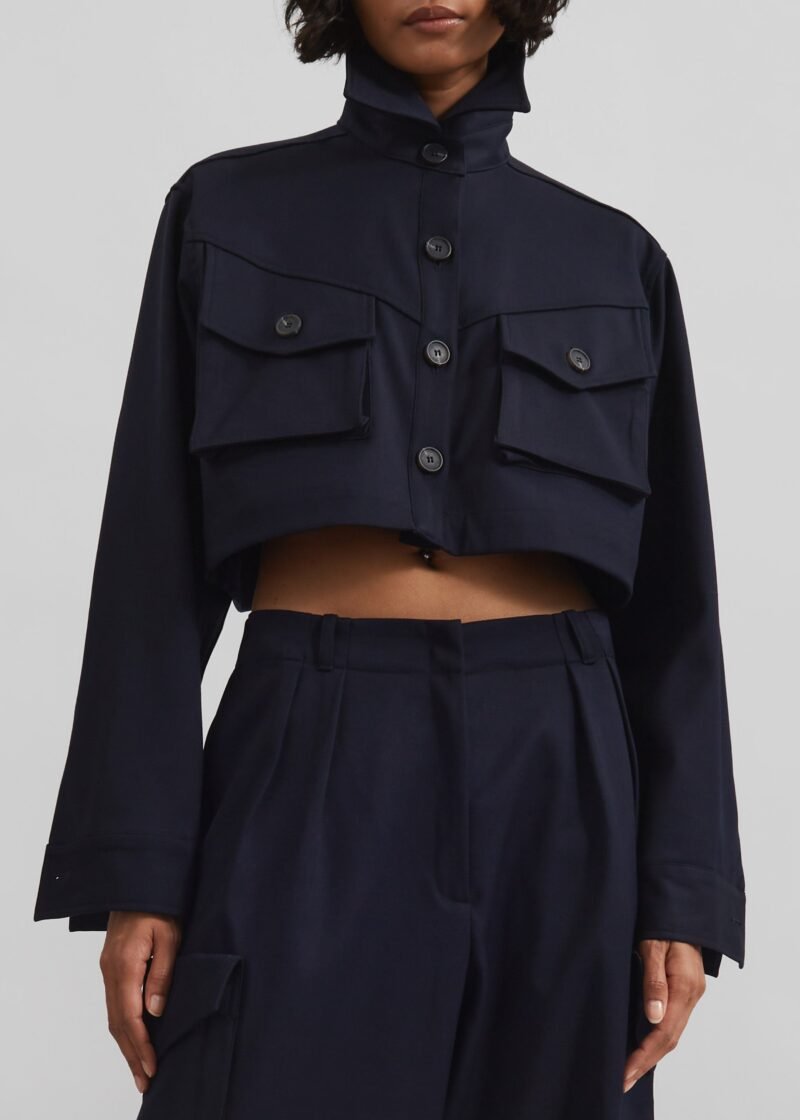 Cropped Jacket - Navy - Image 4