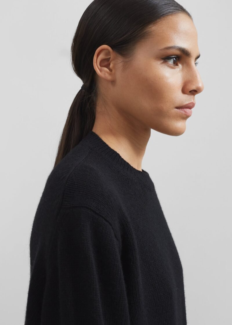 Knit Sweater Dress - Black - Image 3