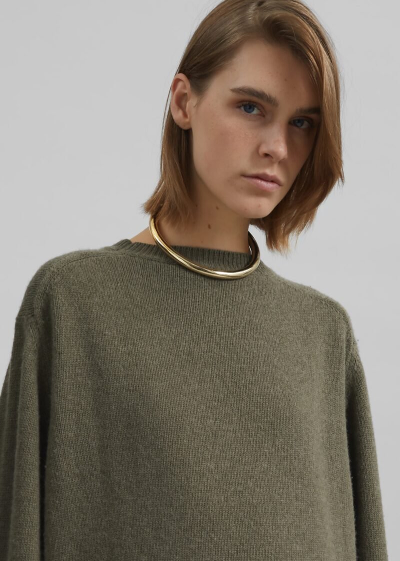 Knit Sweater Dress - Khaki - Image 6