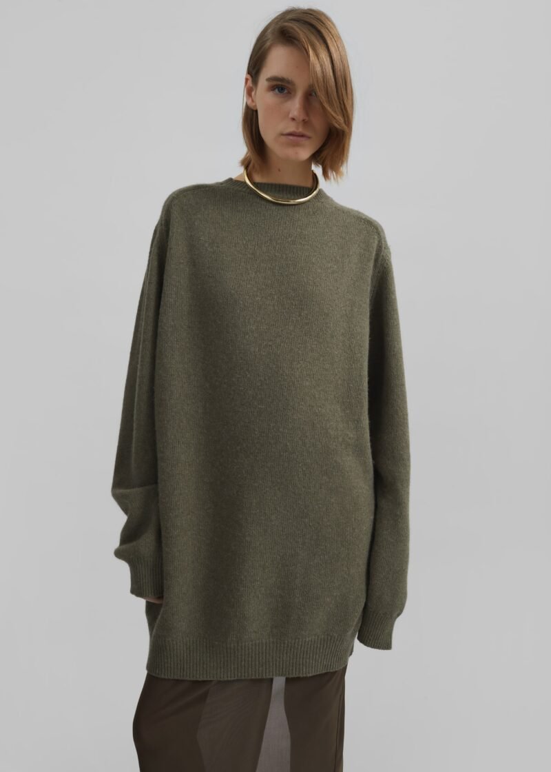 Knit Sweater Dress - Khaki - Image 2