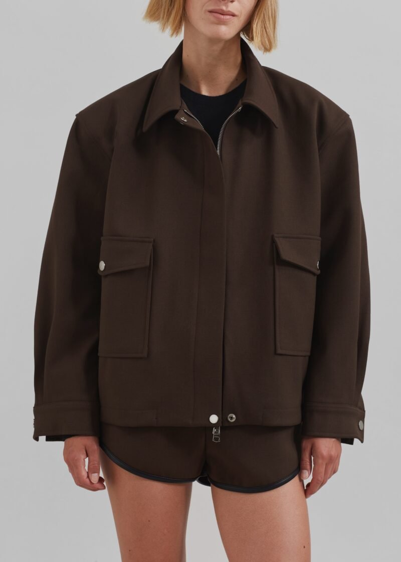 Cropped Jacket - Brown - Image 3