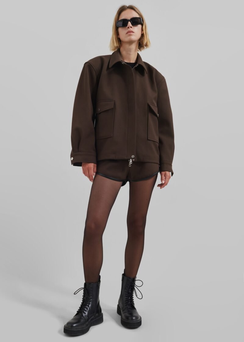 Cropped Jacket - Brown - Image 6