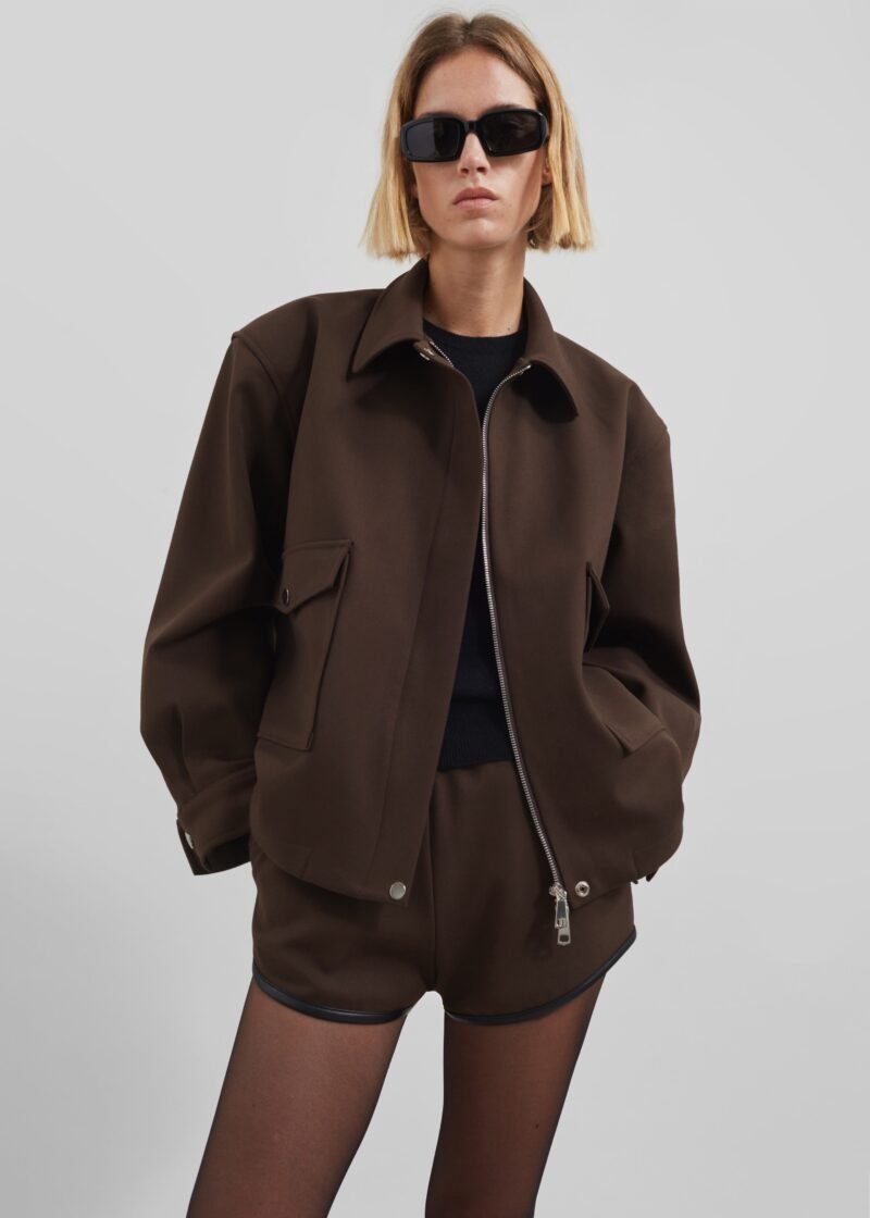 Cropped Jacket - Brown - Image 4