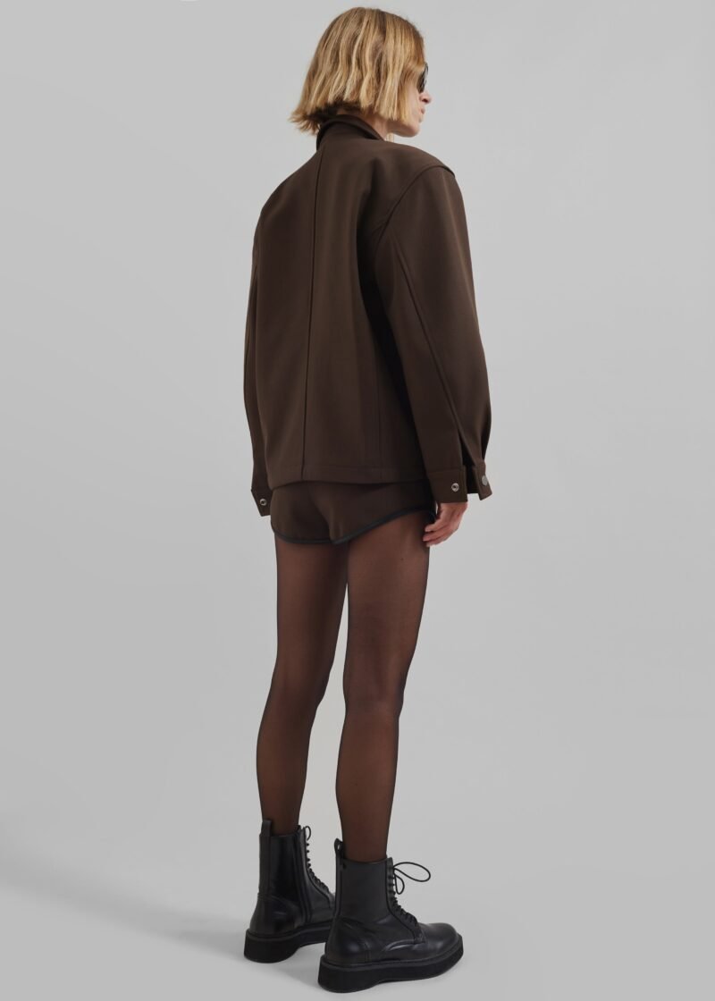 Cropped Jacket - Brown - Image 9