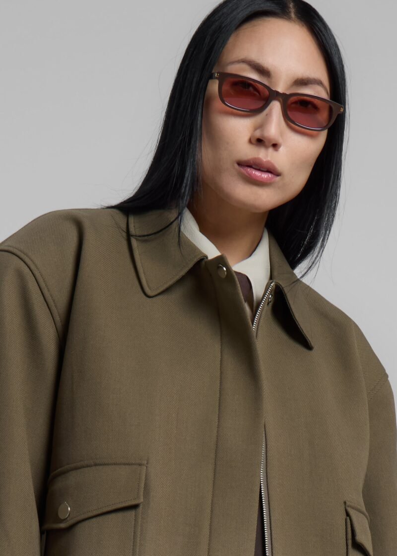 Cropped Jacket - Khaki - Image 6