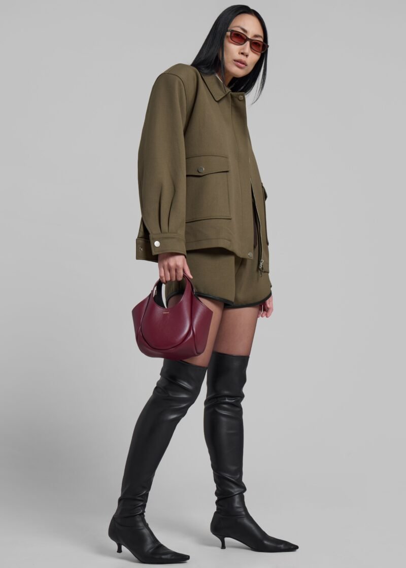 Cropped Jacket - Khaki - Image 2