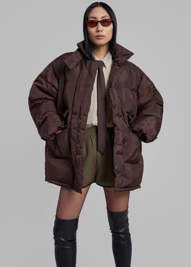 Puffer Jacket - Brown - Image 3