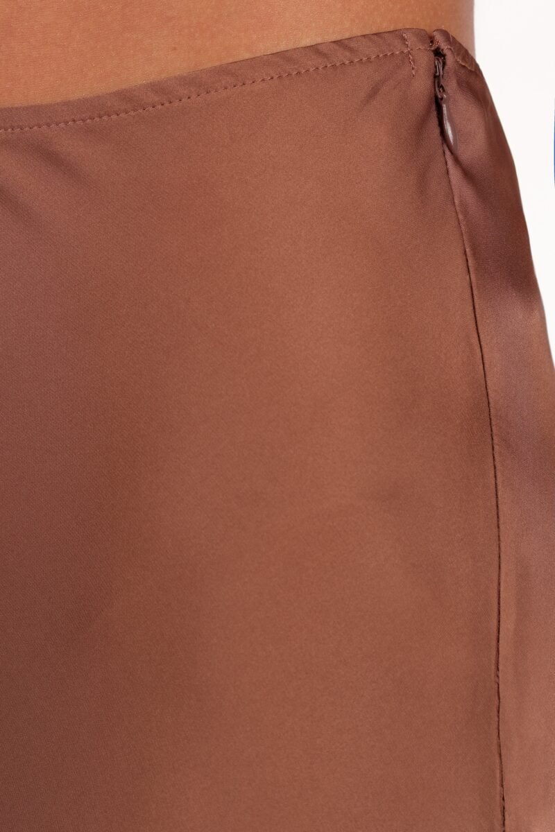 Satin Midi Skirt - Banksia Brown - Image 8