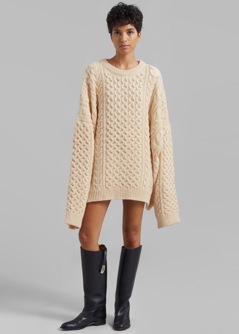 Braided Sweater - Cream - Image 5