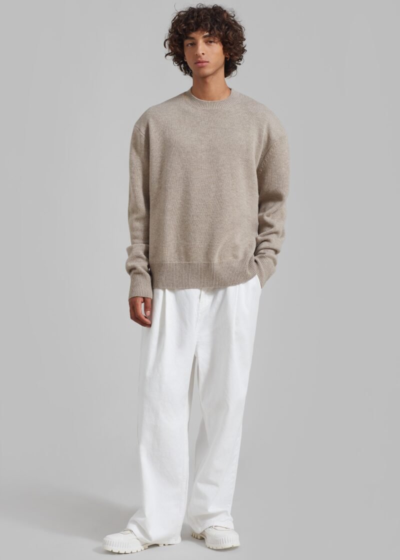 Crew Neck Sweater - Beige Melange - Image 8