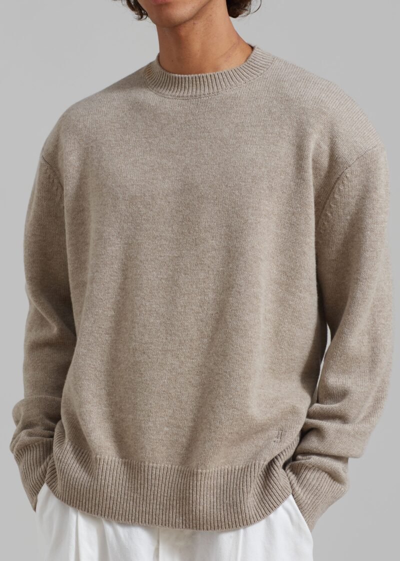 Crew Neck Sweater - Beige Melange - Image 9