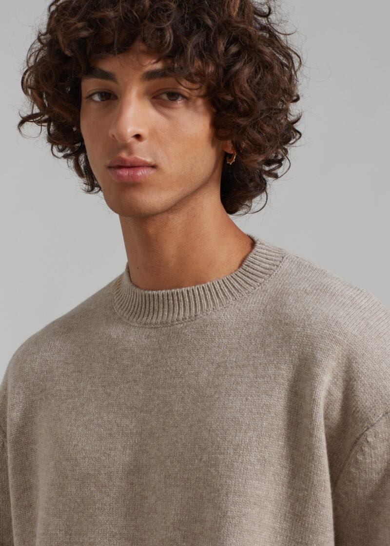 Crew Neck Sweater - Beige Melange - Image 10