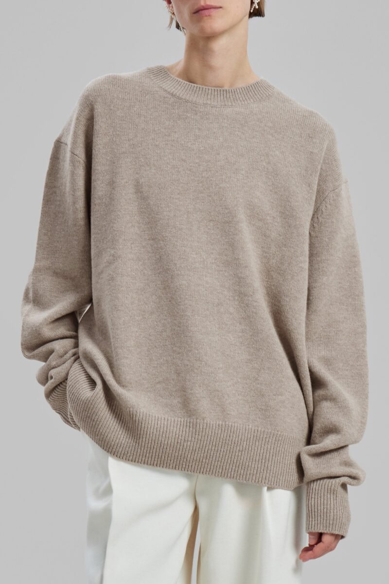 Crew Neck Sweater - Beige Melange - Image 3