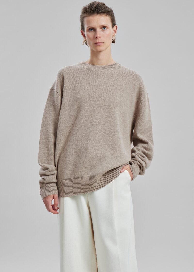 Crew Neck Sweater - Beige Melange