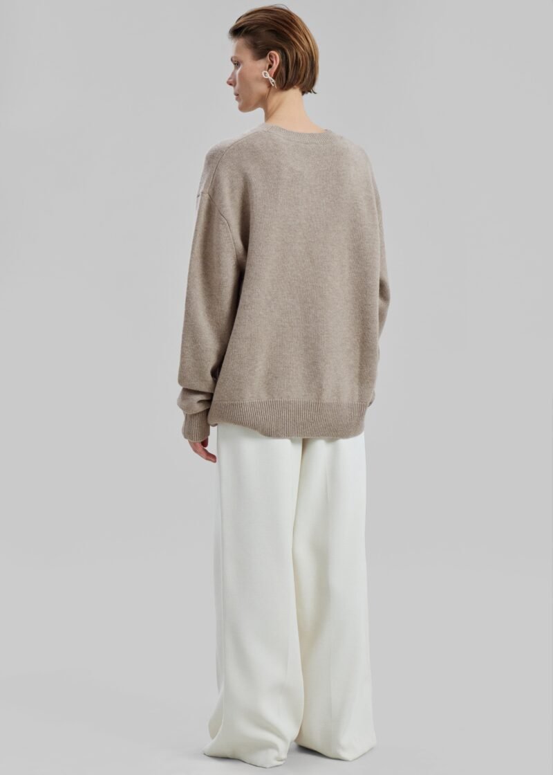 Crew Neck Sweater - Beige Melange - Image 6