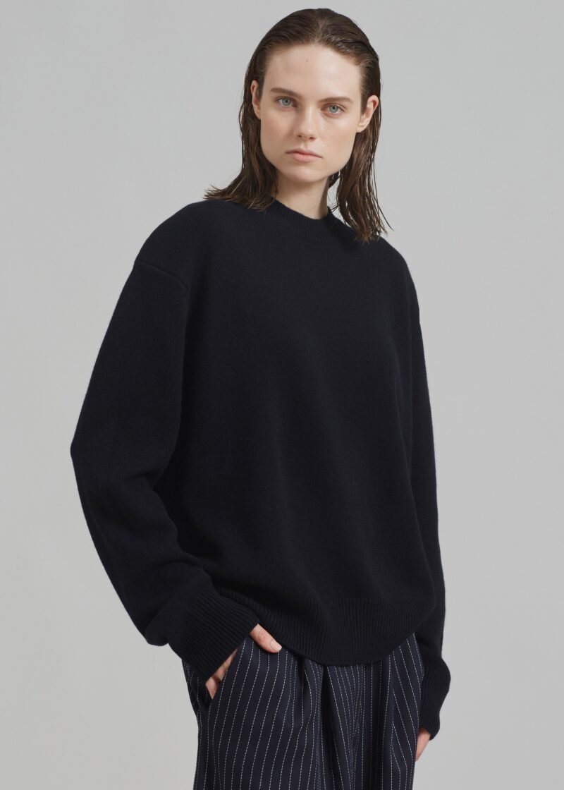 Padded Knit Sweater - Black - Image 9