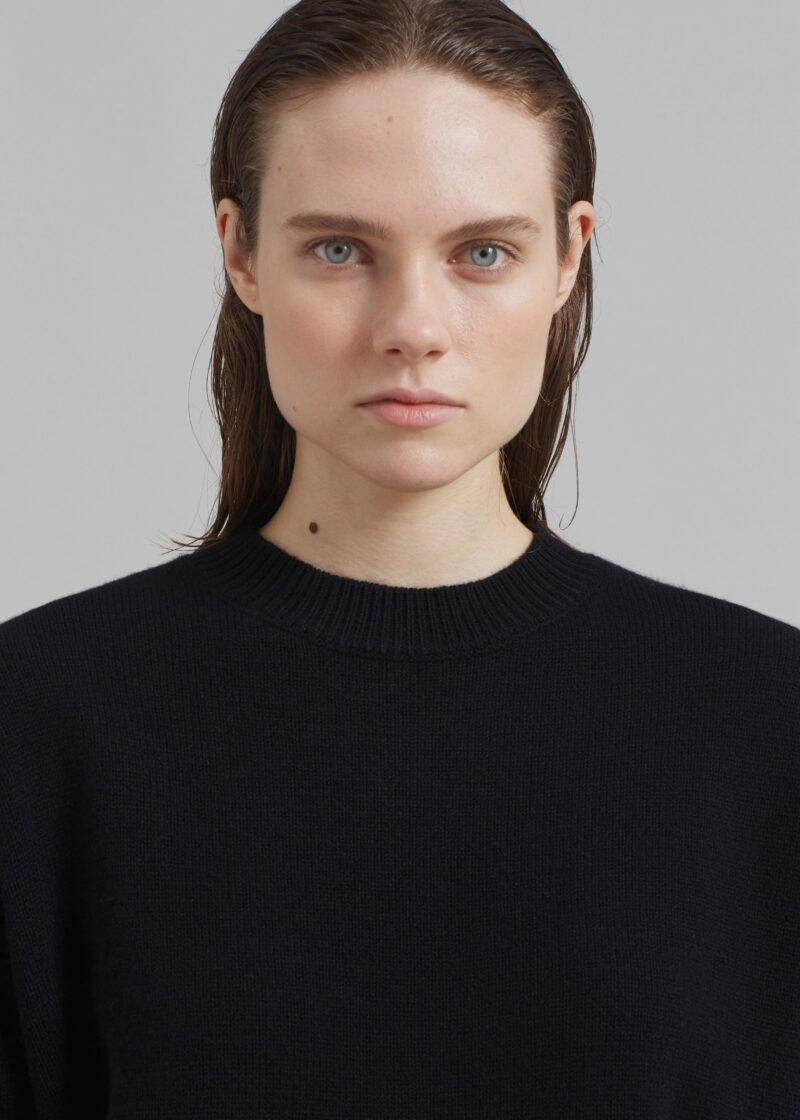 Padded Knit Sweater - Black - Image 7