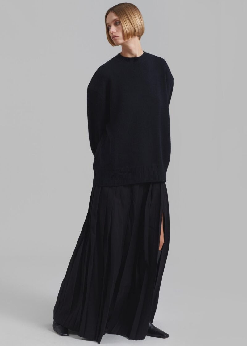 Padded Knit Sweater - Black