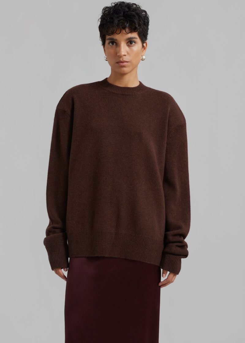 Padded Knit Sweater - Brown - Image 3