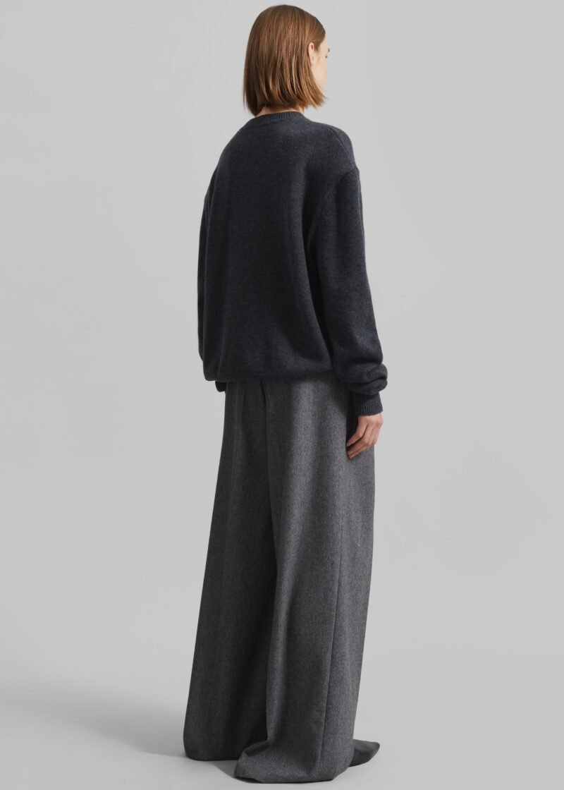 Padded Knit Sweater - Dark Grey Melange - Image 10