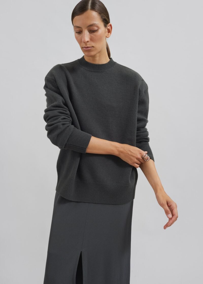Padded Knit Sweater - Light Khaki