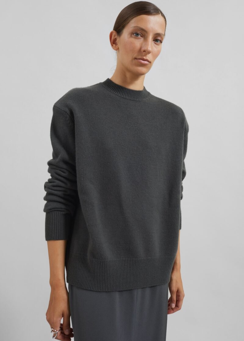 Padded Knit Sweater - Light Khaki - Image 6