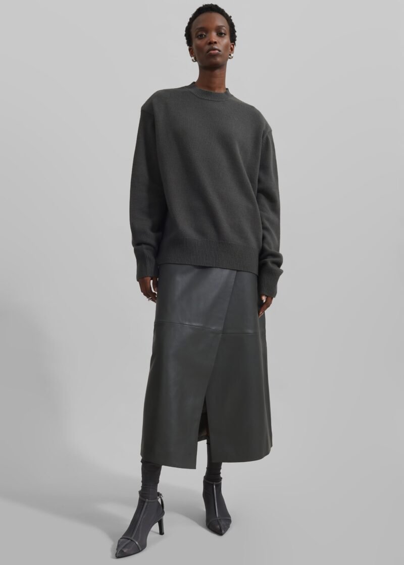 Padded Knit Sweater - Light Khaki - Image 2