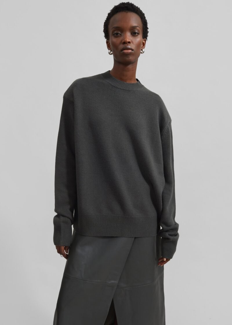 Padded Knit Sweater - Light Khaki - Image 4