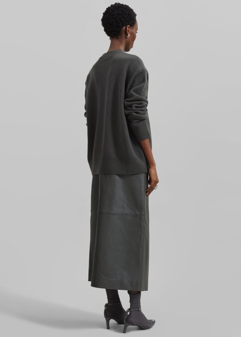 Padded Knit Sweater - Light Khaki - Image 7