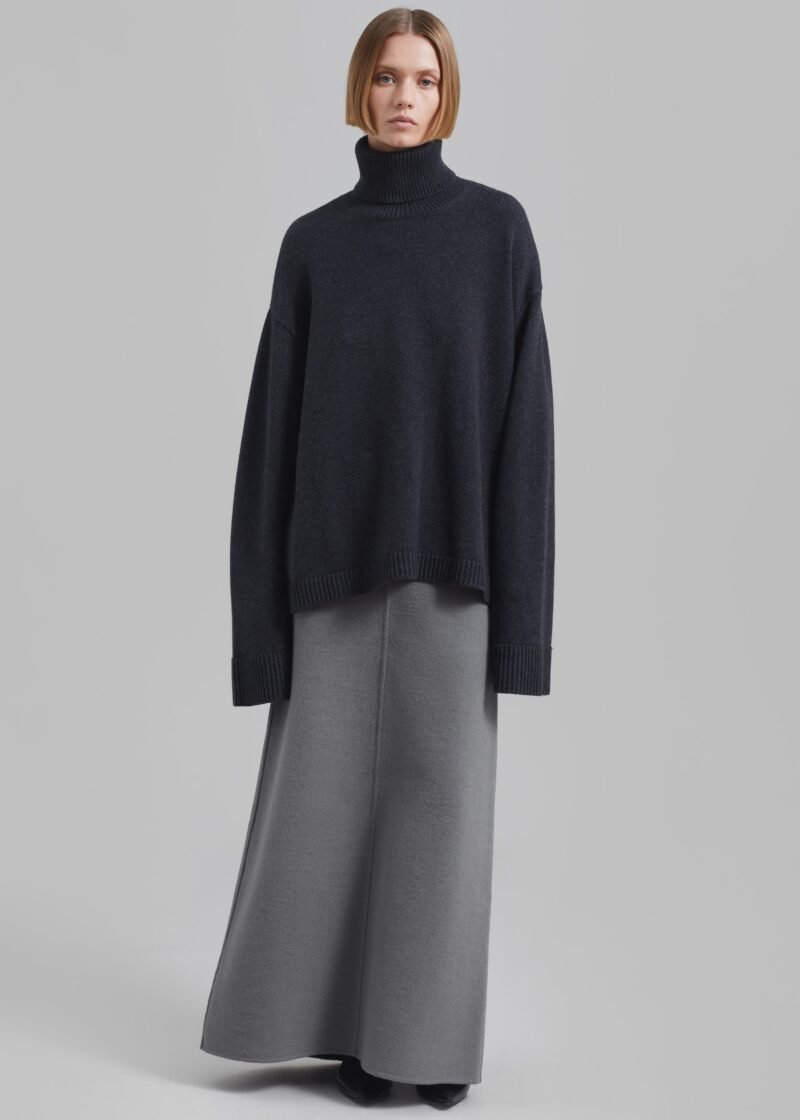 Trapeze Turtleneck - Charcoal - Image 3