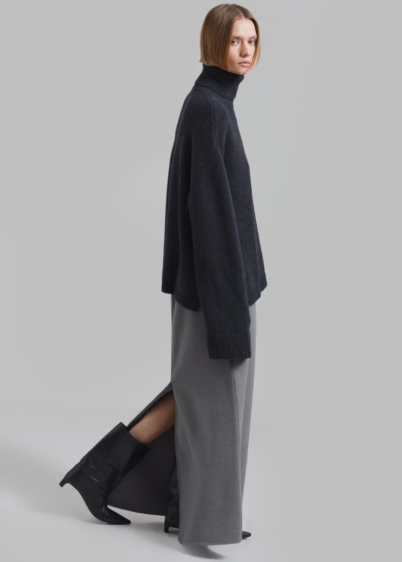 Trapeze Turtleneck - Charcoal - Image 5