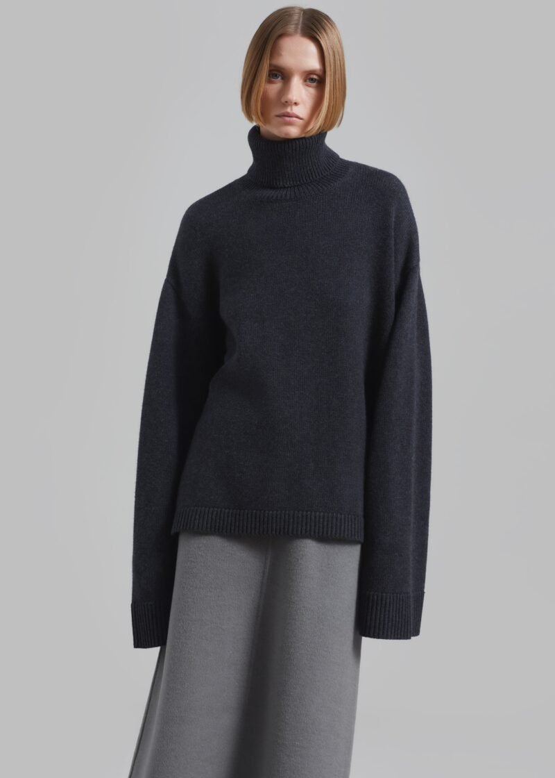 Trapeze Turtleneck - Charcoal - Image 2