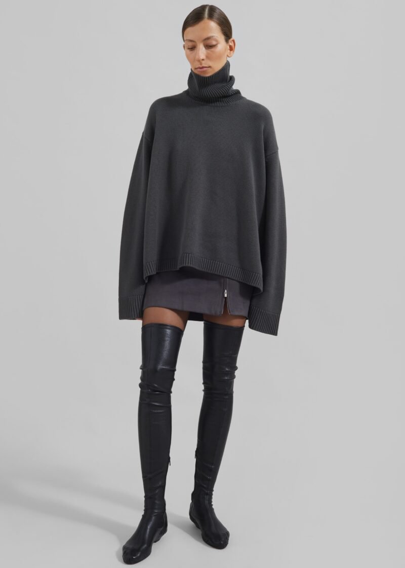 Trapeze Turtleneck - Light Khaki - Image 8