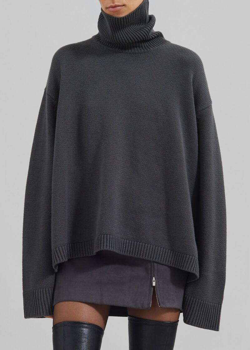 Trapeze Turtleneck - Light Khaki - Image 4