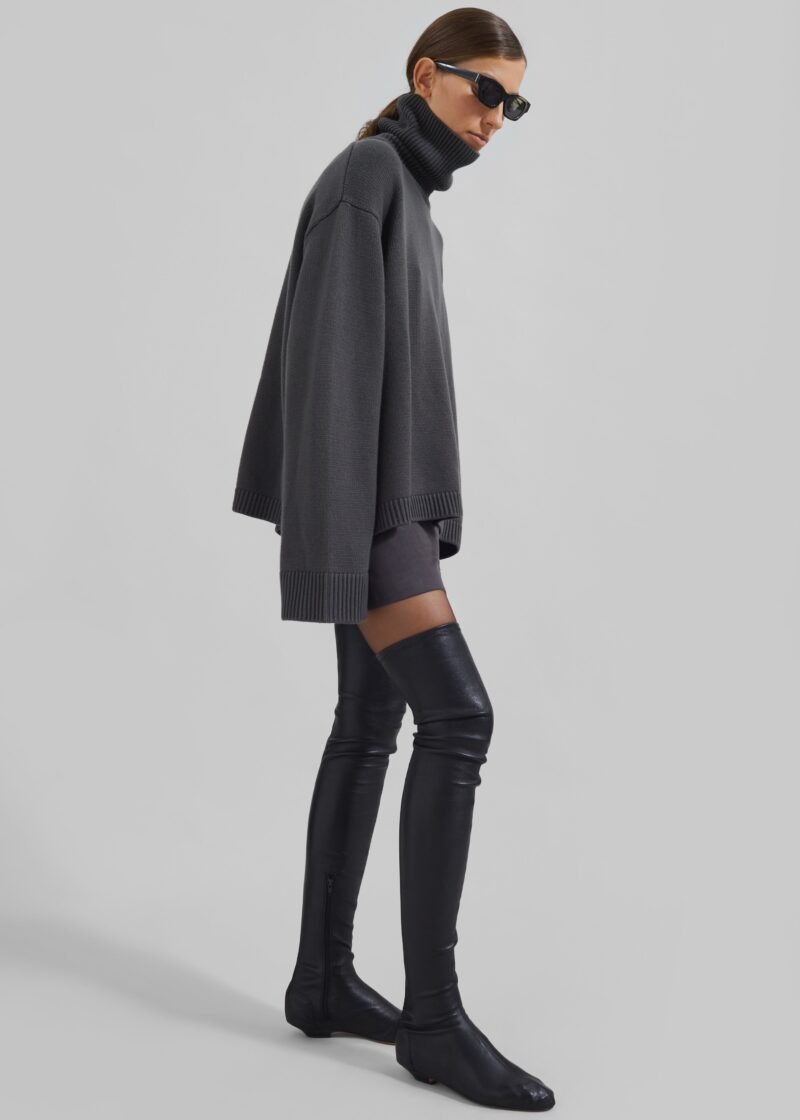 Trapeze Turtleneck - Light Khaki - Image 3