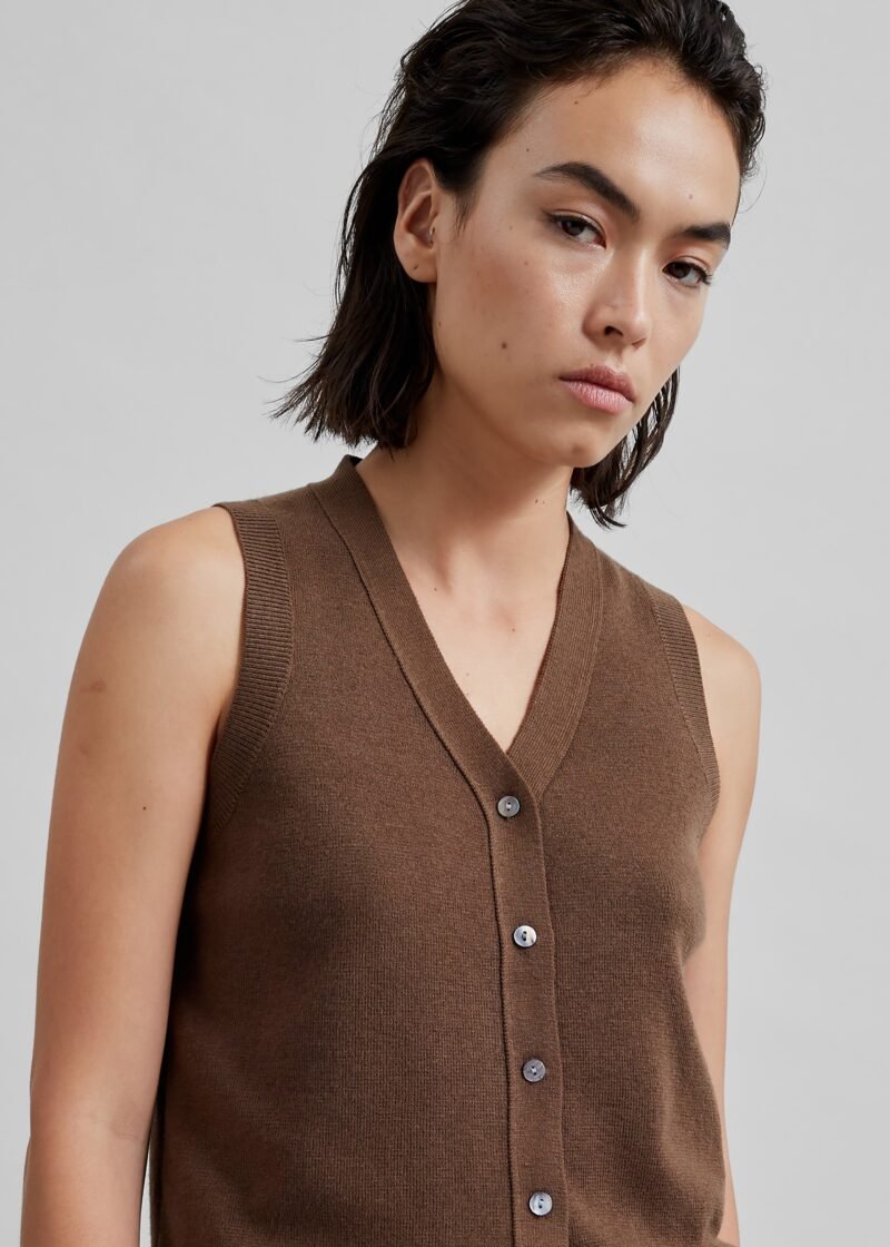 Knit Vest - Brown - Image 2