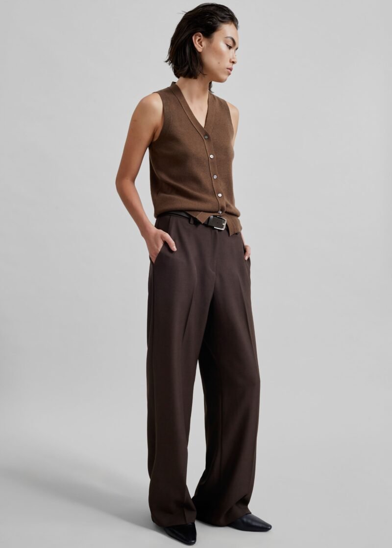 Knit Vest - Brown - Image 6