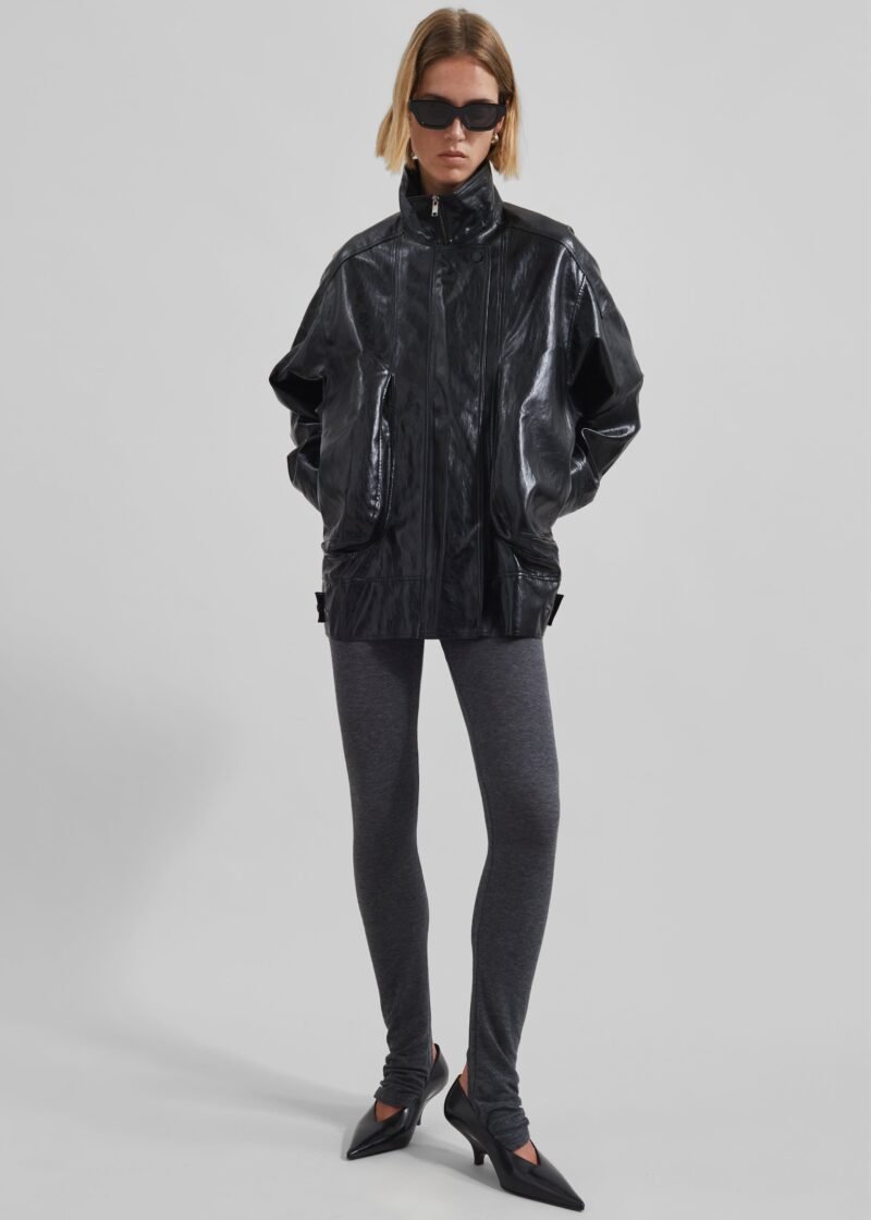 Faux Leather Jacket - Black - Image 2