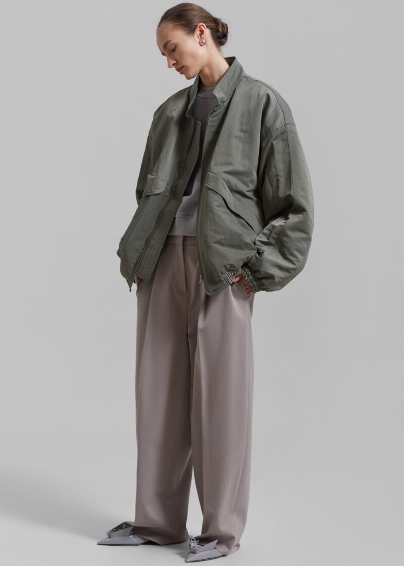Oversized Jacket - Khaki - Image 5