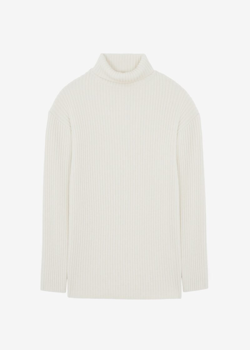 Ribbed Sweater Dress - Cream - Image 14