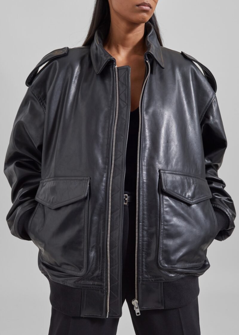 Leather Jacket - Black - Image 3