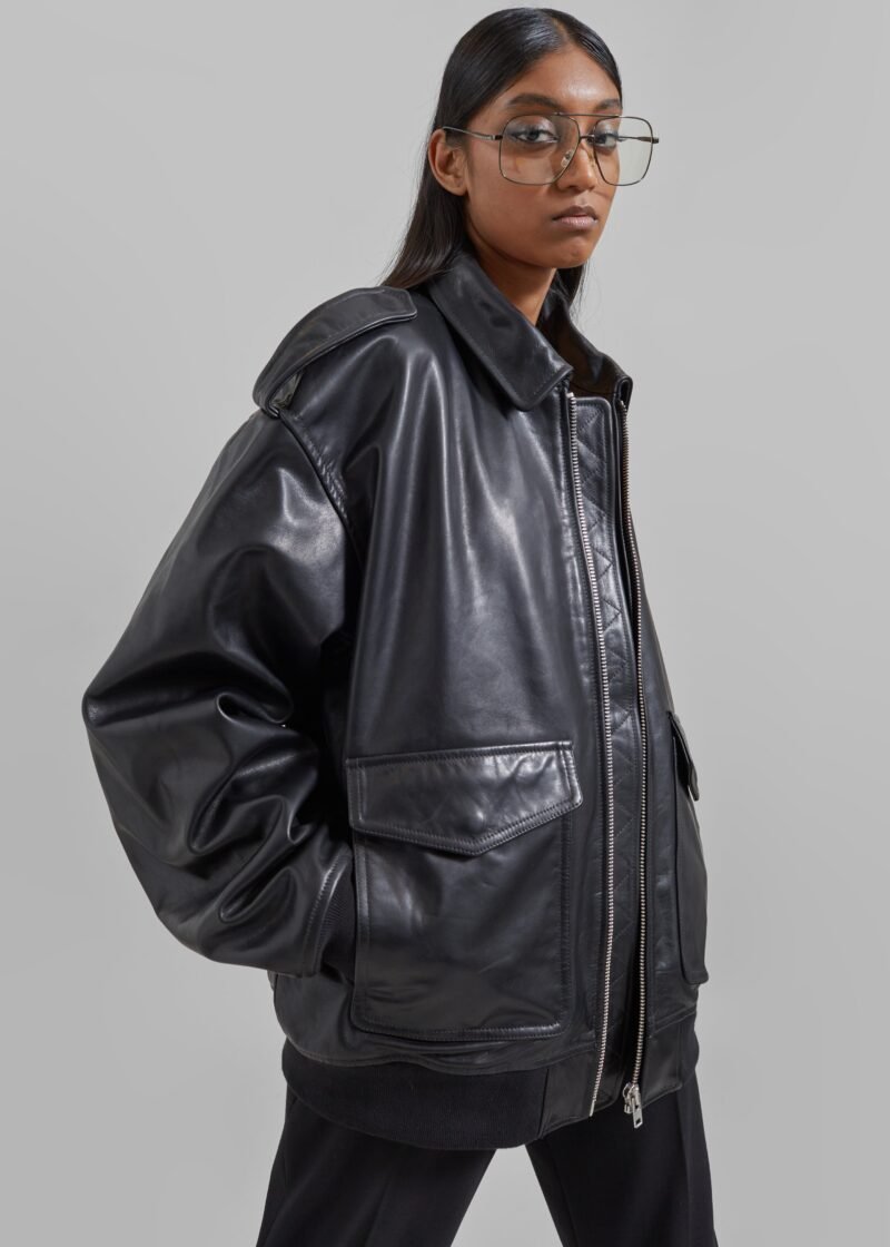 Leather Jacket - Black - Image 7