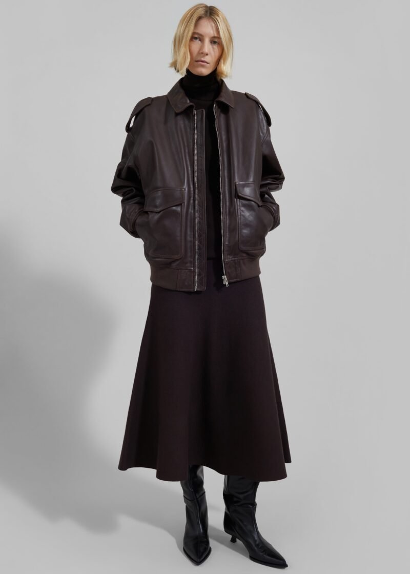 Leather Jacket - Dark Plum - Image 6