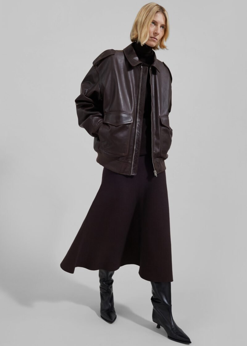 Leather Jacket - Dark Plum - Image 2